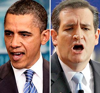 Barack Obama and Ted Cruz
