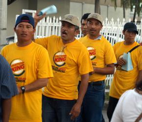 Picketing Burger King in Miami in February 2008 to demand better pay for Immokalee workers