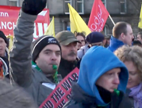 Tens of the thousands marching against austerity in Dublin on Saturday